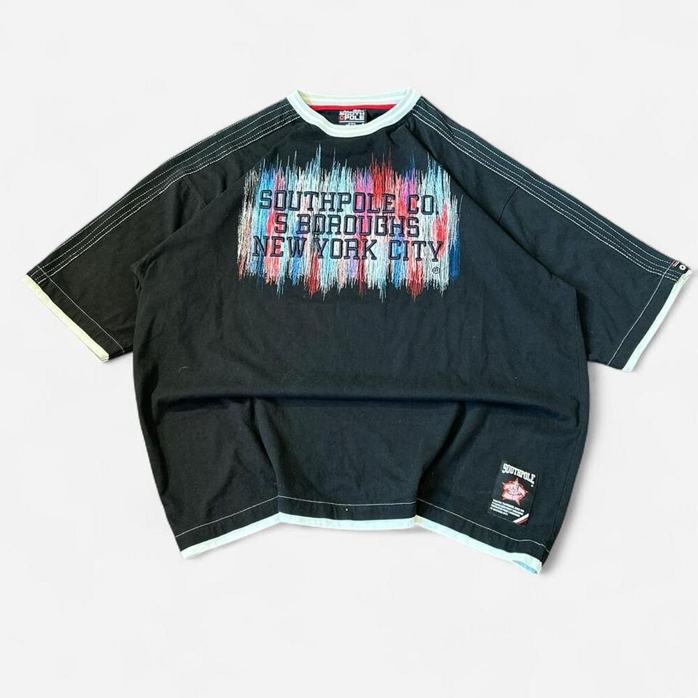 Southpole VTG 00s Y2K New York City Embroidered Graphic Double Shirt
